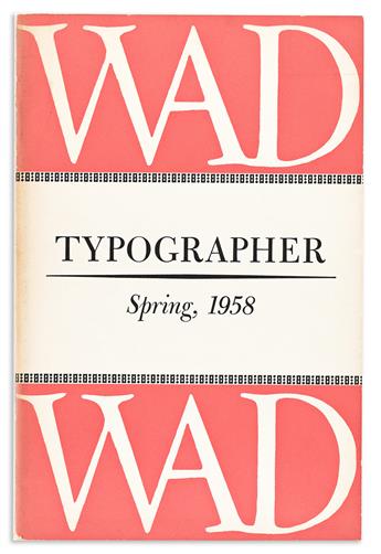 WILLIAM ADDISON DWIGGINS (1880-1956).  [TYPOGRAPHY]. Group of 11 books & booklets. 1920s-1980s. Sizes vary.